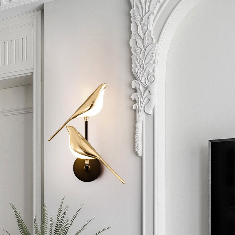 Modern Wall Sconces | Bird-Shaped Design with Adjustable Brightness | Unique Lighting for Lively Interiors