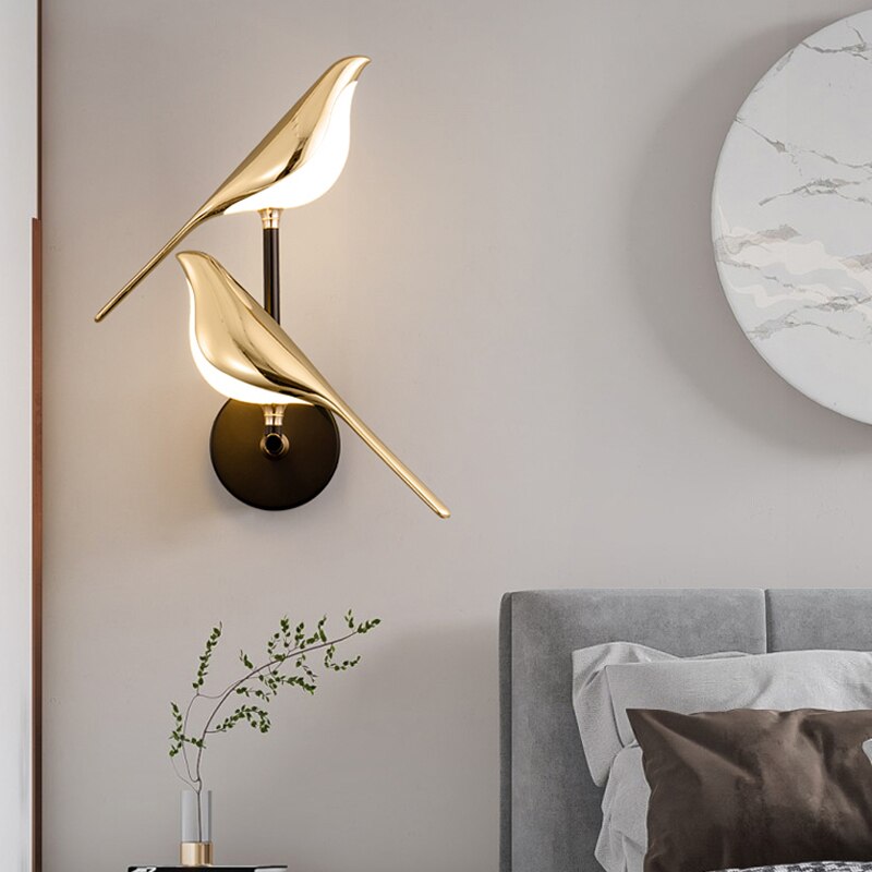 Modern Wall Sconces | Bird-Shaped Design with Adjustable Brightness | Unique Lighting for Lively Interiors