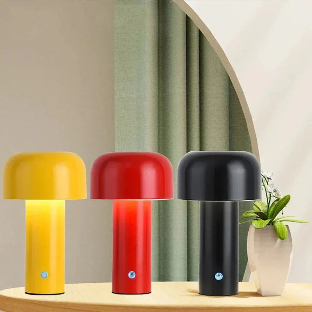 Wireless Mushroom Table Lamp Rechargeable LED Light