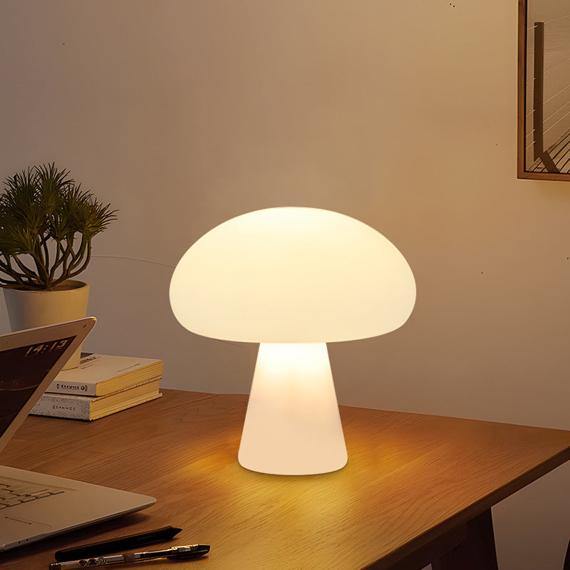Mushroom-Shaped Table Lamp with Warm White LED Light | Minimalist Design for Cozy Living Room Ambiance