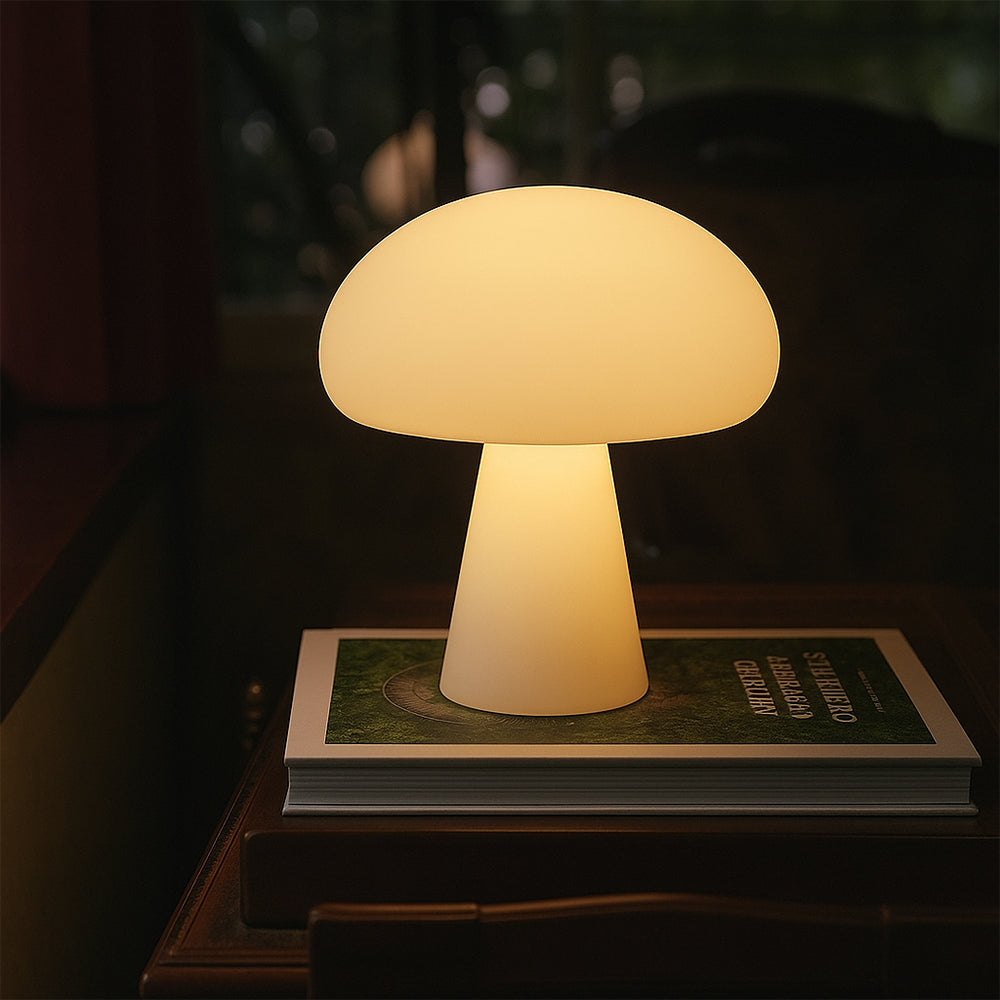 Mushroom-Shaped Table Lamp with Warm White LED Light | Minimalist Design for Cozy Living Room Ambiance