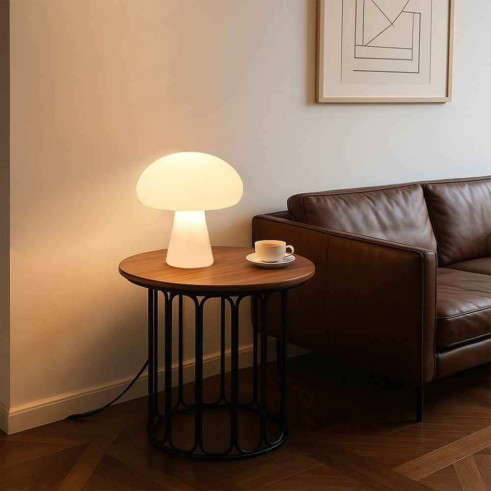 Mushroom-Shaped Table Lamp with Warm White LED Light | Minimalist Design for Cozy Living Room Ambiance