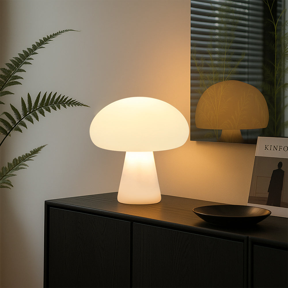 Mushroom-Shaped Table Lamp with Warm White LED Light | Minimalist Design for Cozy Living Room Ambiance