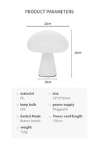 Mushroom-Shaped Table Lamp with Warm White LED Light | Minimalist Design for Cozy Living Room Ambiance