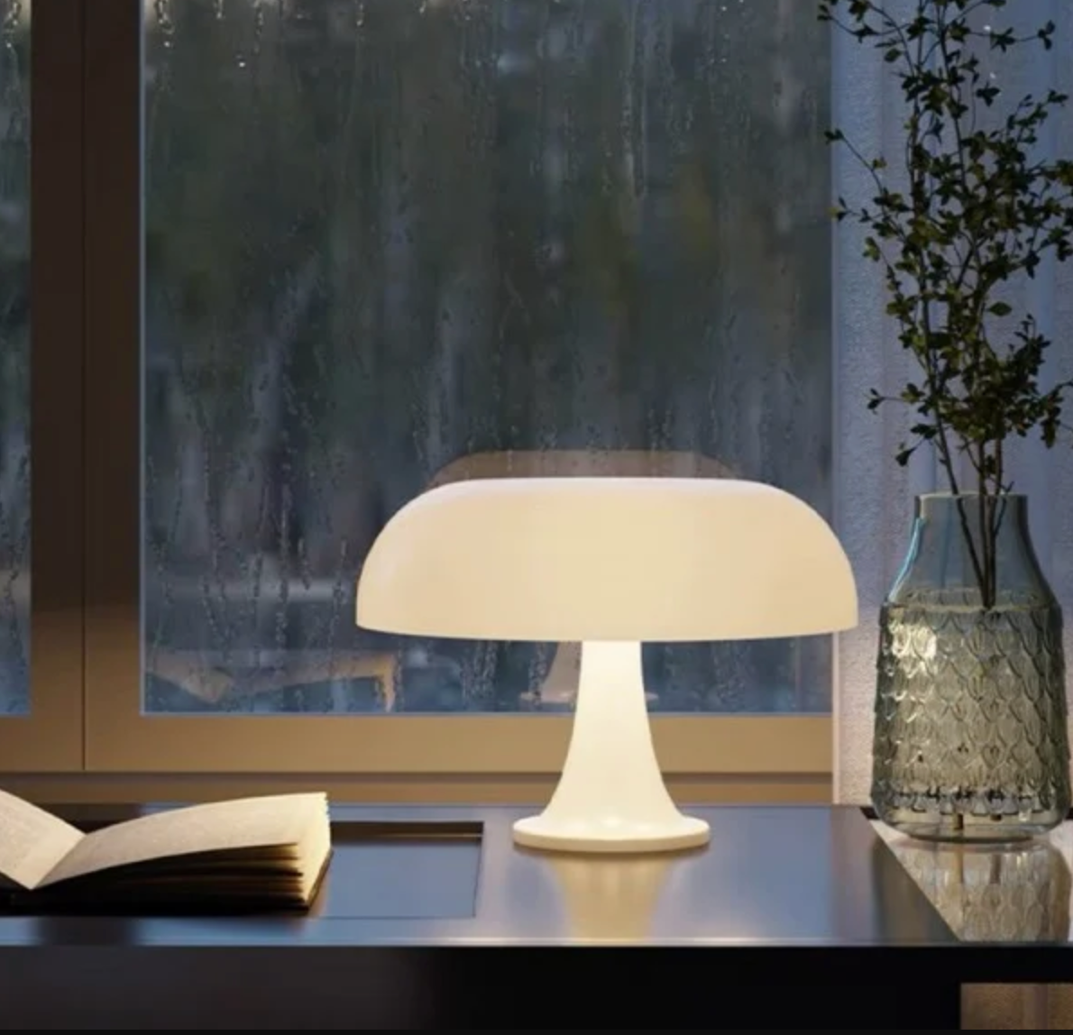 Mushroom Table Lamp, LED Rechargeable Accent Light, Living Room Bedroom