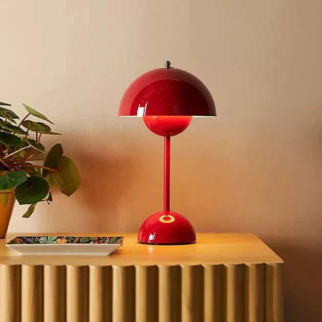 Mushroom Table Lamp, Cordless Rechargeable LED, Bedside Night Light