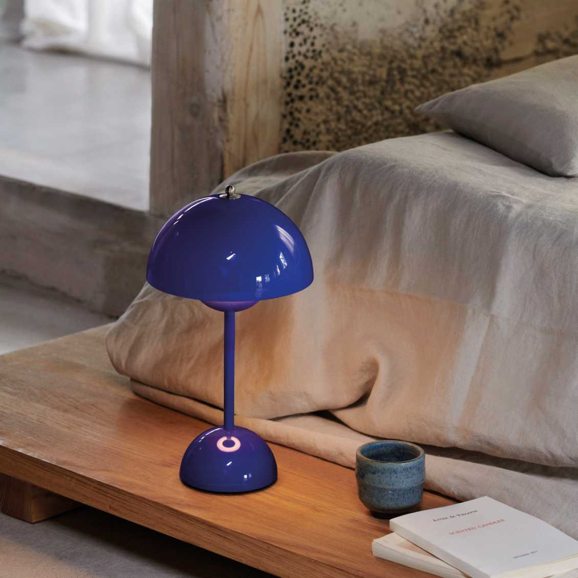 Mushroom Table Lamp, Cordless Rechargeable LED, Bedside Night Light