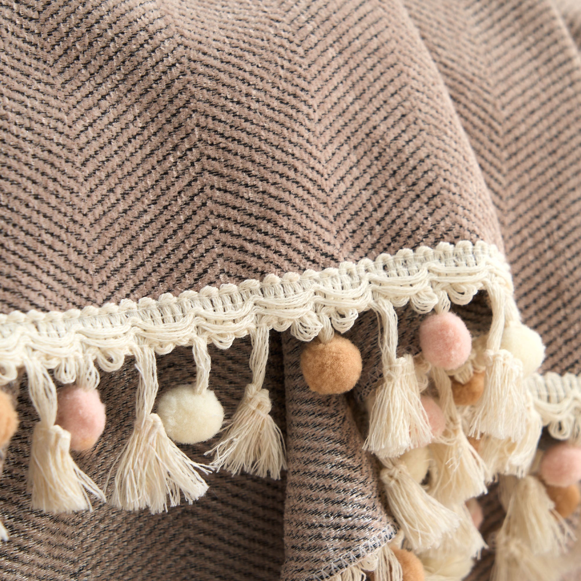 Herringbone Tassel Chenille Sofa Cover for Pet Friendly Homes