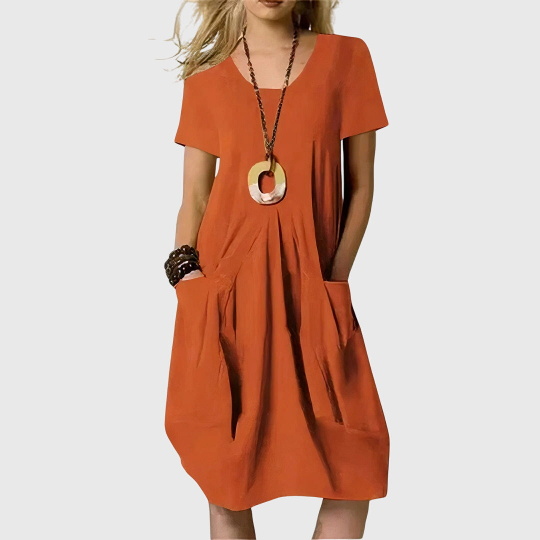 Naomi Collection | Casual Dress for Women with Pockets | A-Line Design for Everyday Comfort