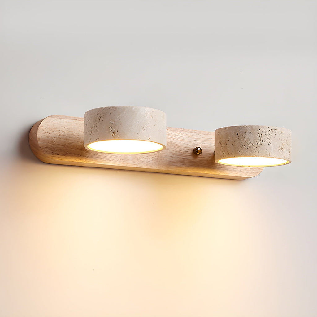 Natural Elegance | Wall Sconce Light with Dual Glow | Modern Travertine Design for Cozy Ambiance