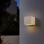 Natural Travertine Wall Sconce with Up-Down LED Illumination | Elegant Outdoor Wall Light for Cozy Ambiance