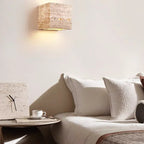 Natural Travertine Wall Sconce with Up-Down LED Illumination | Elegant Outdoor Wall Light for Cozy Ambiance
