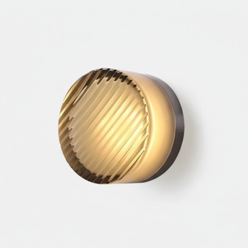Nordic Circular Wall Sconce Light with Stained Glass Shade | Elegant Wall Lighting for Modern Home Decor