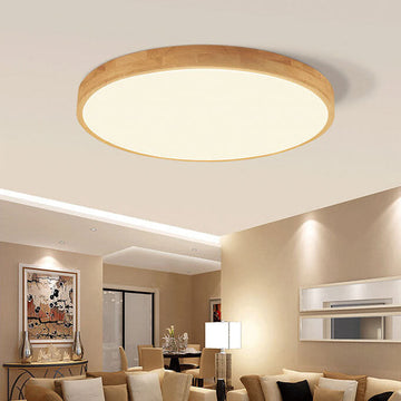 Nordic Collection | Flush Mount Ceiling Light with Adjustable Color Temperature | Modern Wood Design for Stylish Home Illumination