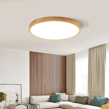 Nordic Collection | Flush Mount Ceiling Light with Adjustable Color Temperature | Modern Wood Design for Stylish Home Illumination