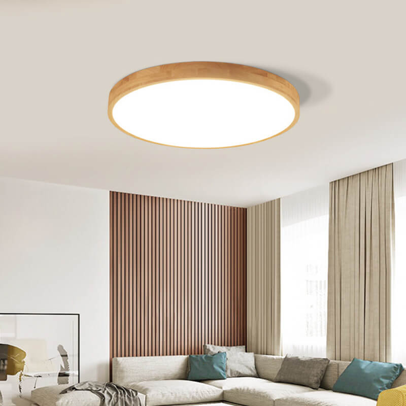 Nordic Collection | Flush Mount Ceiling Light with Adjustable Color Temperature | Modern Wood Design for Stylish Home Illumination