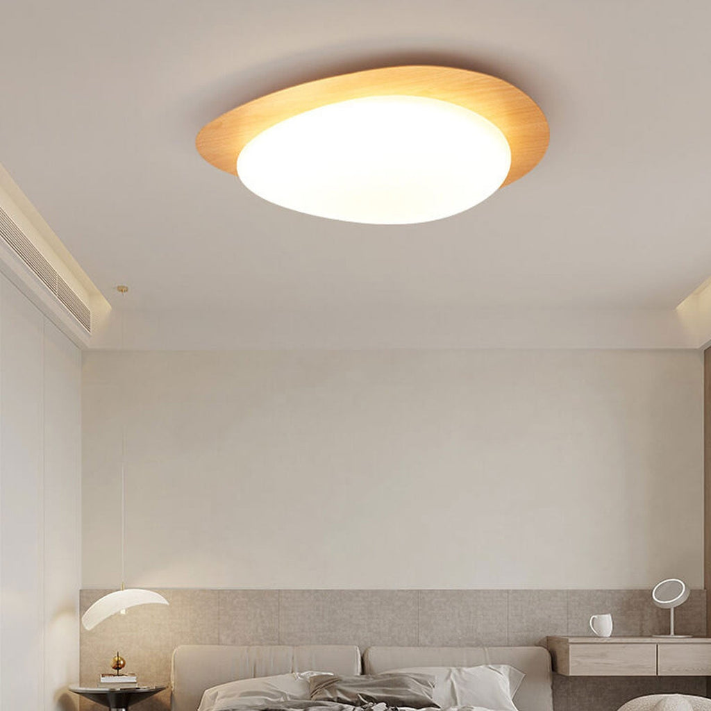 Nordic Collection | Flush Mount Ceiling Light with Adjustable Color Temperature | Wood Grain Finish for Modern Spaces