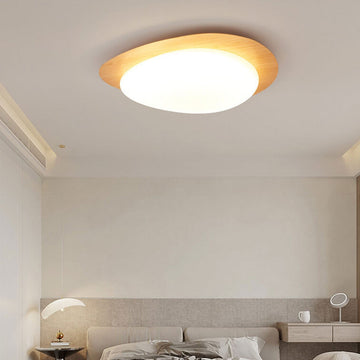 Nordic Collection | Flush Mount Ceiling Light with Adjustable Color Temperature | Wood Grain Finish for Modern Spaces