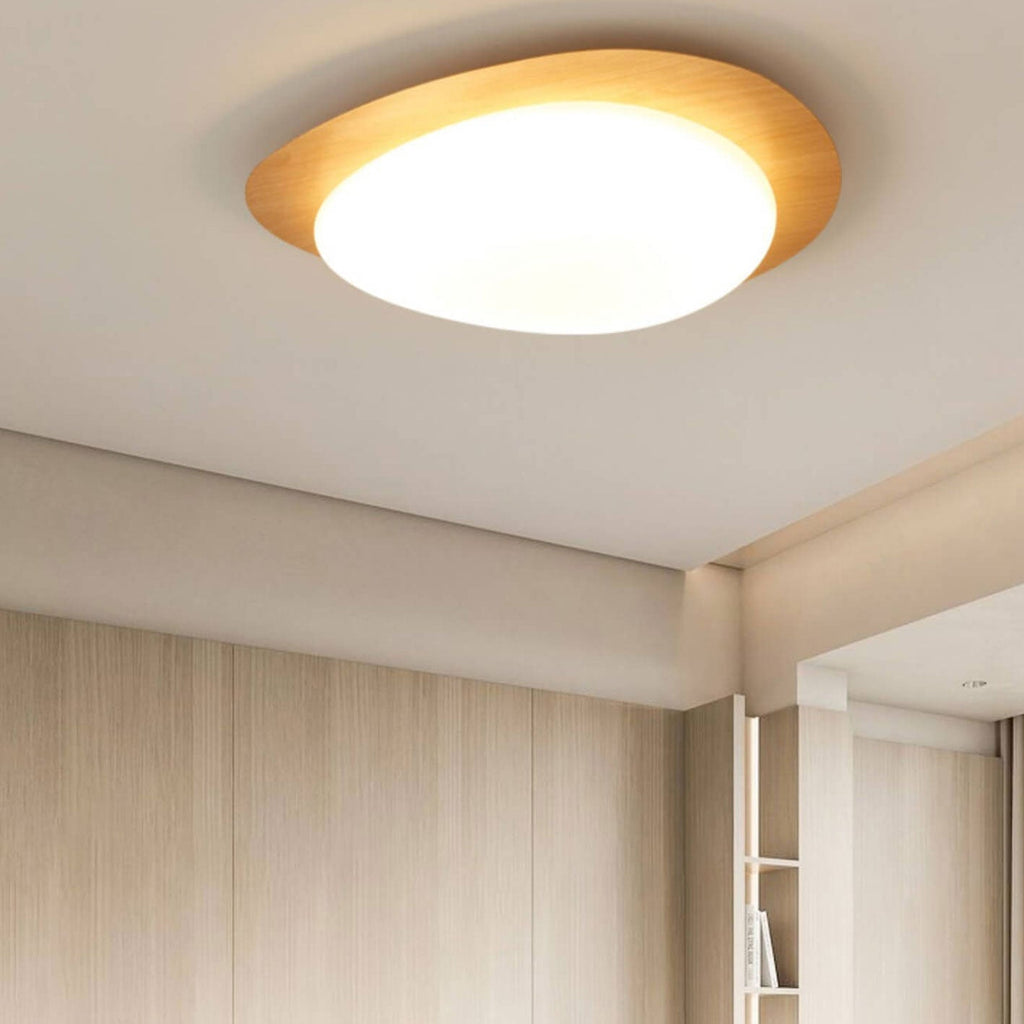 Nordic Collection | Flush Mount Ceiling Light with Adjustable Color Temperature | Wood Grain Finish for Modern Spaces