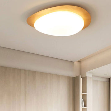 Nordic Collection | Flush Mount Ceiling Light with Adjustable Color Temperature | Wood Grain Finish for Modern Spaces