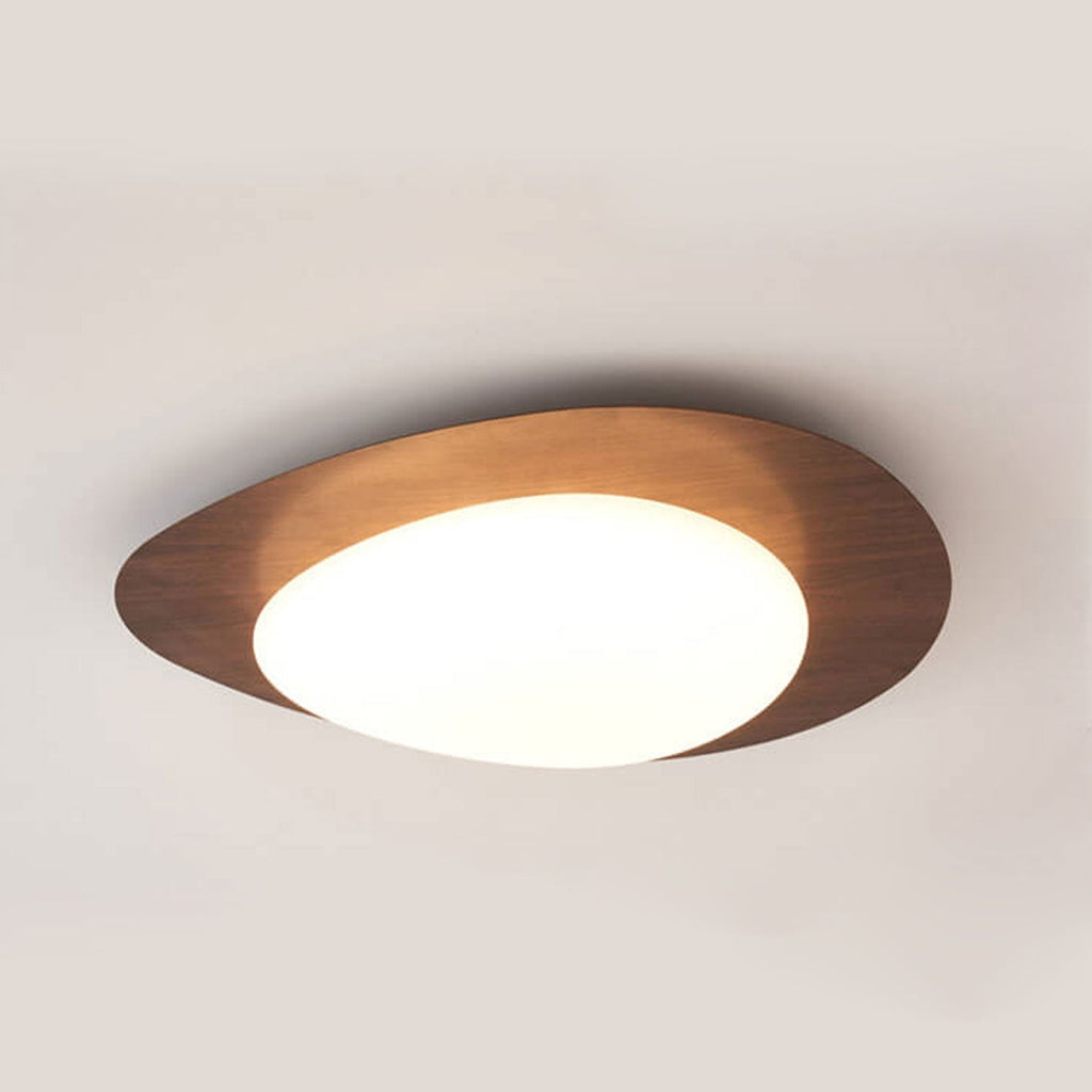 Nordic Collection | Flush Mount Ceiling Light with Adjustable Color Temperature | Wood Grain Finish for Modern Spaces