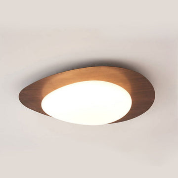 Nordic Collection | Flush Mount Ceiling Light with Adjustable Color Temperature | Wood Grain Finish for Modern Spaces