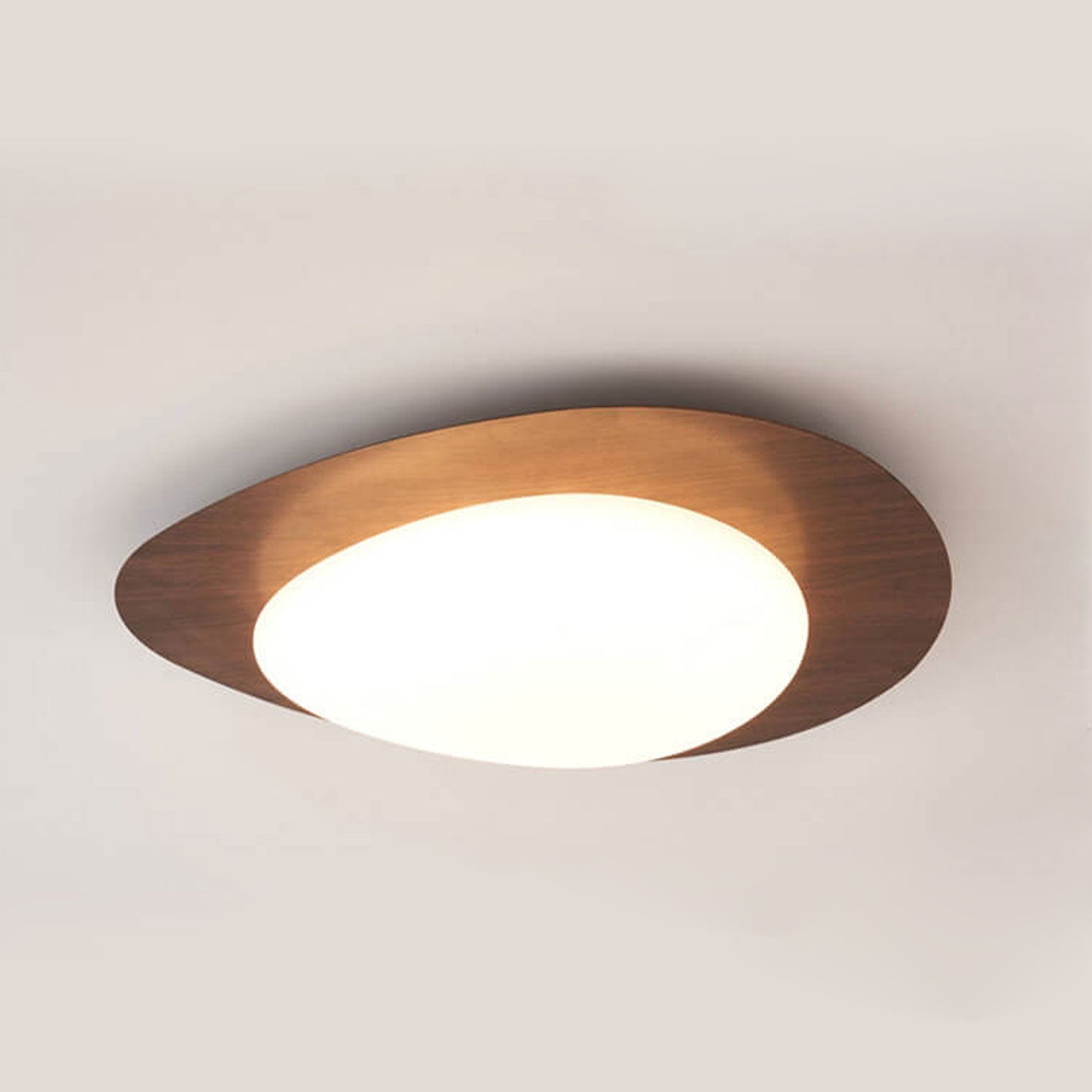 Nordic Collection | Flush Mount Ceiling Light with Adjustable Color Temperature | Wood Grain Finish for Modern Spaces
