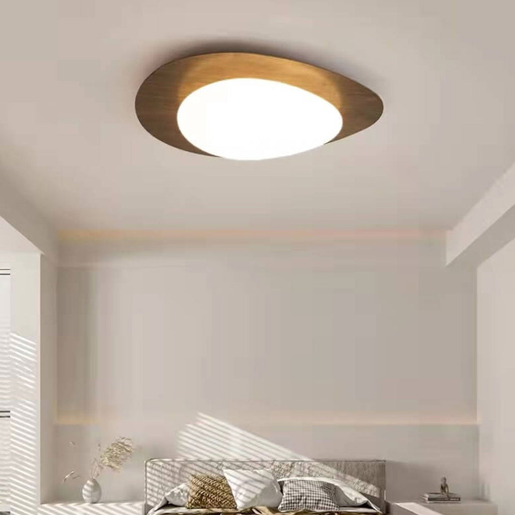 Nordic Collection | Flush Mount Ceiling Light with Adjustable Color Temperature | Wood Grain Finish for Modern Spaces