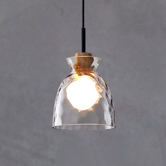 Nordic Collection | Glass Pendant Light with Rippled Shade | Elegant Kitchen Pendant Lighting for Stylish Illumination