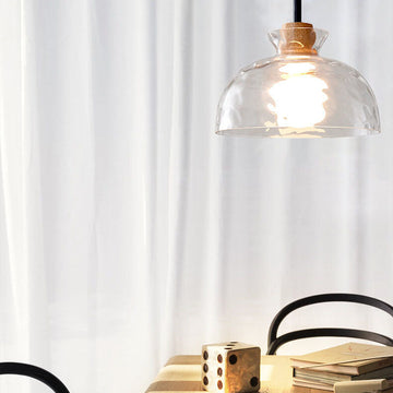 Nordic Collection | Glass Pendant Light with Rippled Shade | Elegant Kitchen Pendant Lighting for Stylish Illumination