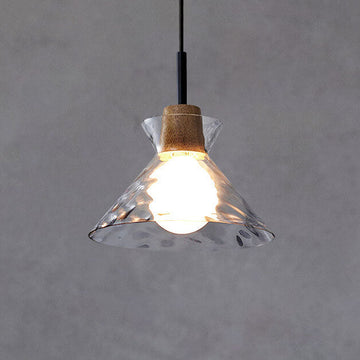 Nordic Collection | Glass Pendant Light with Rippled Shade | Elegant Kitchen Pendant Lighting for Stylish Illumination