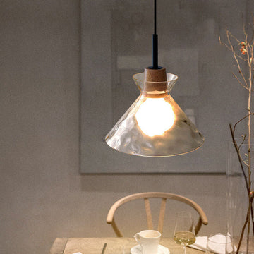 Nordic Collection | Glass Pendant Light with Rippled Shade | Elegant Kitchen Pendant Lighting for Stylish Illumination