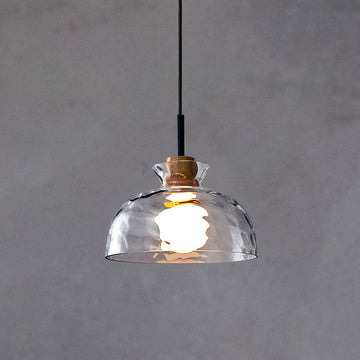 Nordic Collection | Glass Pendant Light with Rippled Shade | Elegant Kitchen Pendant Lighting for Stylish Illumination