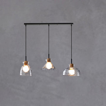 Nordic Collection | Glass Pendant Light with Rippled Shade | Elegant Kitchen Pendant Lighting for Stylish Illumination