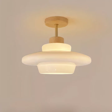 Nordic Cream Flush Mount Ceiling Light with Eye-Care Illumination | Soft, Glare-Free Lighting for Cozy Spaces