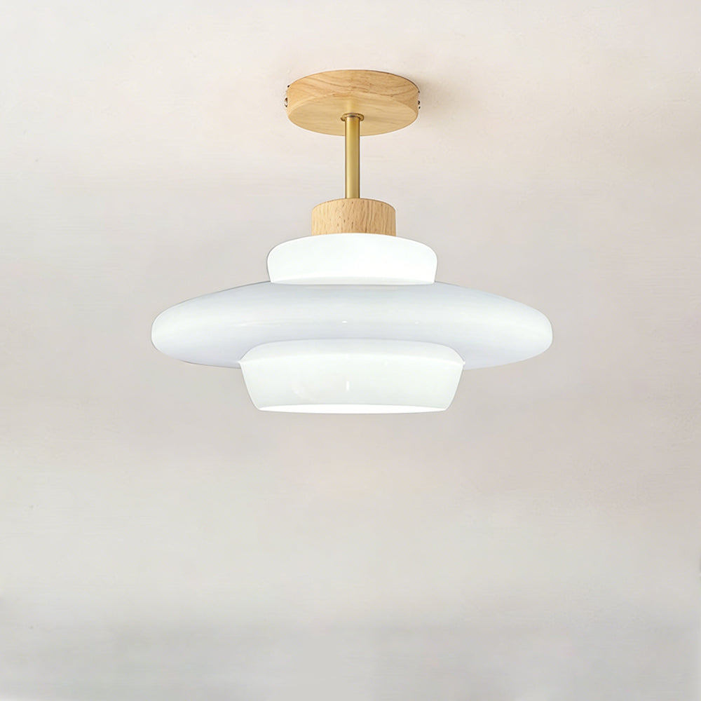 Nordic Cream Flush Mount Ceiling Light with Eye-Care Illumination | Soft, Glare-Free Lighting for Cozy Spaces