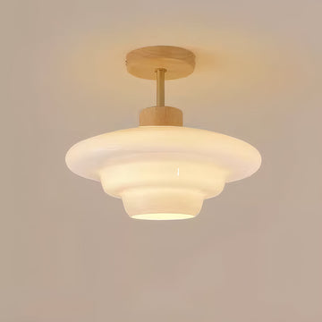 Nordic Cream Flush Mount Ceiling Light with Eye-Care Illumination | Soft, Glare-Free Lighting for Cozy Spaces