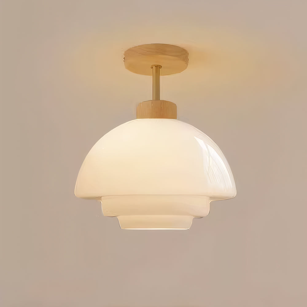 Nordic Cream Flush Mount Ceiling Light with Eye-Care Illumination | Soft, Glare-Free Lighting for Cozy Spaces