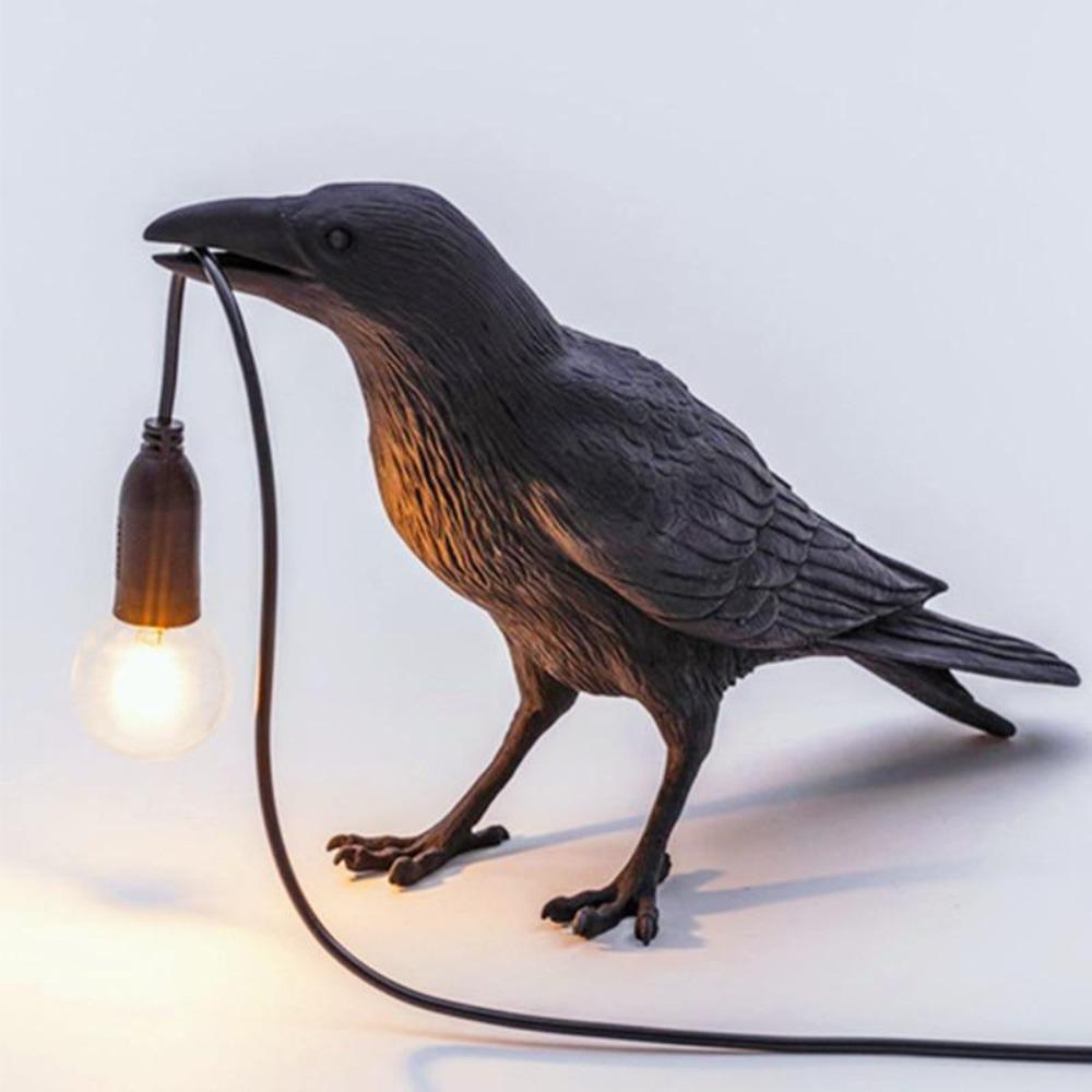 Nordic Crow Bird Lamp | LED Table Lamp with Unique Design | Stylish Decor for Any Room