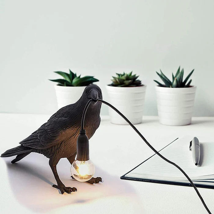 Nordic Crow Bird Lamp | LED Table Lamp with Unique Design | Stylish Decor for Any Room