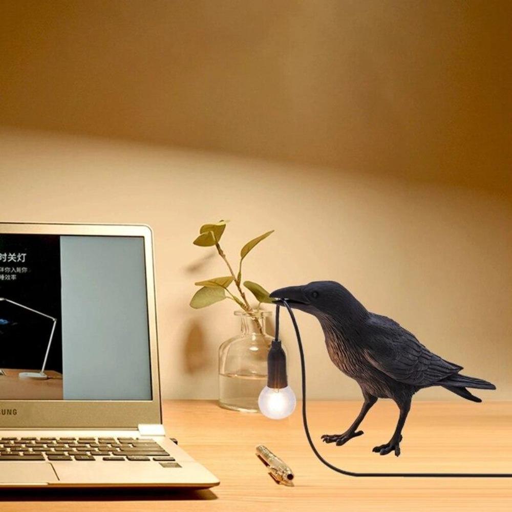 Nordic Crow Bird Lamp | LED Table Lamp with Unique Design | Stylish Decor for Any Room