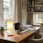 Nordic Elegance | Solid Wood Table Lamp with Linen Shade | Cozy Lighting for Bedroom and Living Room