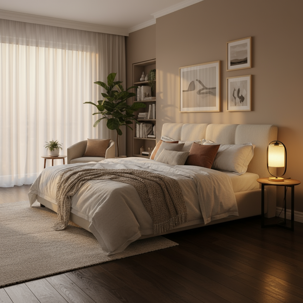 Nordic Elegance | Solid Wood Table Lamp with Linen Shade | Cozy Lighting for Bedroom and Living Room