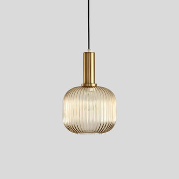 Nordic Glass Pendant Light with Adjustable Height & Brass Finish | Stylish Kitchen Pendant Lighting for Warm Ambience
