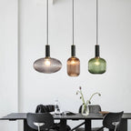 Nordic Glass Pendant Light with Adjustable Height & Brass Finish | Stylish Kitchen Pendant Lighting for Warm Ambience