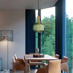 Nordic Glass Pendant Light with Adjustable Height & Brass Finish | Stylish Kitchen Pendant Lighting for Warm Ambience
