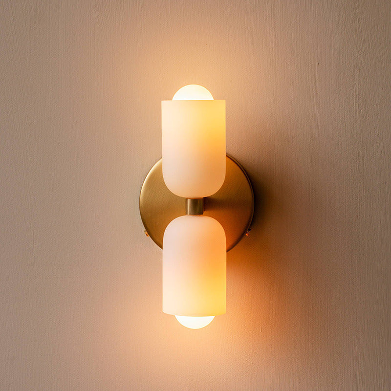 Nordic Wall Sconce, Up Down LED, Matte Finish, Gold Beige Green, Bedroom