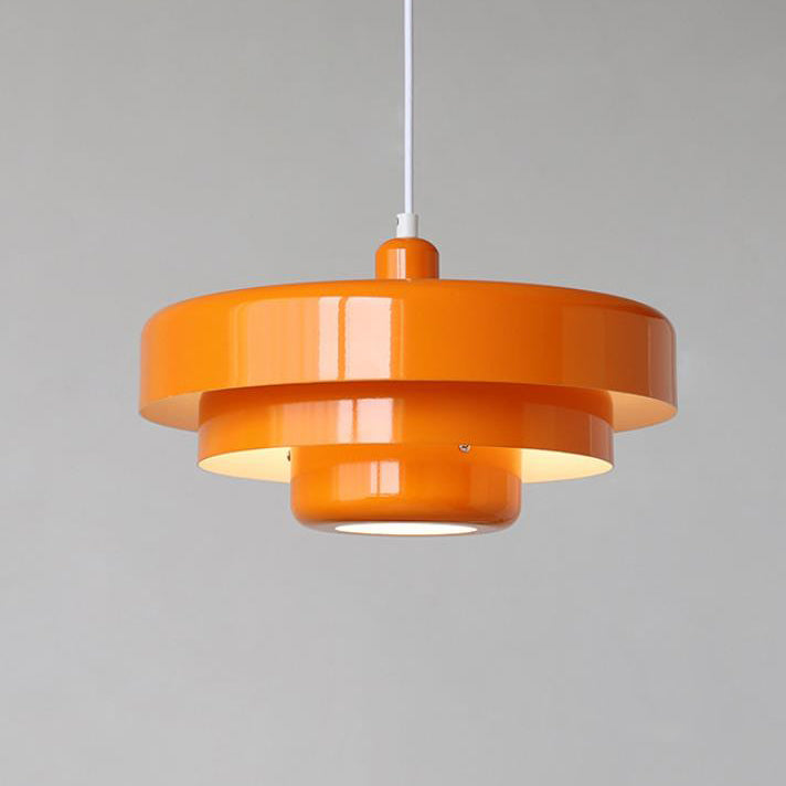 Multi-Layered Metal Pendant Light, Nordic Vintage, Orange Green, Kitchen