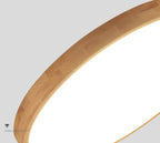 Nordic Wood Flush Mount Ceiling Light with Integrated 18W LED | Ultra-Thin Design for Warm Illumination