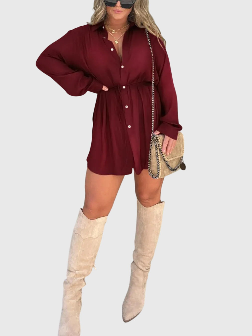 Nova Collection | Elegant Romper Dress with Built-In Shorts | Versatile Style for Effortless Chic